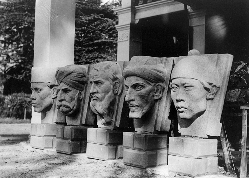 Relief sculptures by Rodolfo Nolli, 1930s. These were meant for Meyer Chambers but were never used and were subsequently lost during the Japanese Occupation. Lina Brunner Collection, courtesy of National Archives of Singapore (Media - Image no. 19980001358 - 0063).